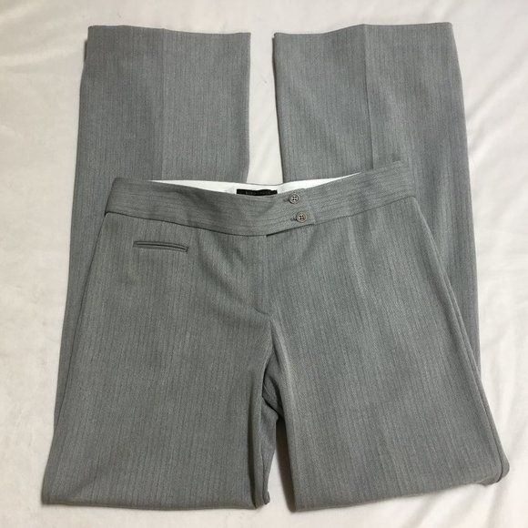 BCBGMaxAzria Womens Size 10 Gray Herringbone Stripe Pants Trousers Wide Leg NWOT - Picture 1 of 12